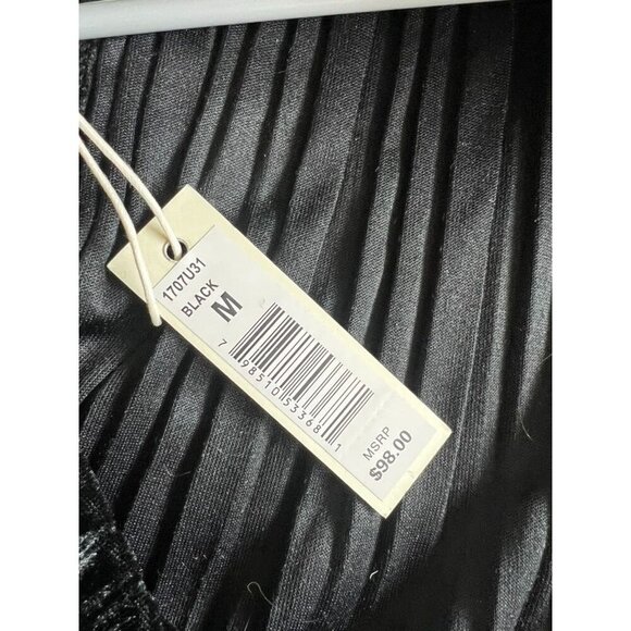 Max Studio Black Velvet Sleeveless Tie Neck Top, Y2K, WORK ATTIRE, MEDIUM - Picture 7 of 13